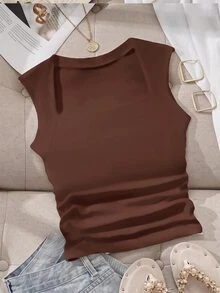 Enliva 2pcs Casual Versatile Solid Color Cropped Tank Top, Plus Size Women Summer Vest - Multicolor - View 8
