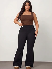 Enliva 2pcs Casual Versatile Solid Color Cropped Tank Top, Plus Size Women Summer Vest - Multicolor - View 5