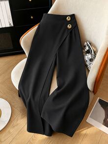 Modelyn Women's Long Pants, Spring/Summer/Autumn, Office Commute, Design-Driven, Fashionable, Versatile, Slimming, Elegant - Black - View 6