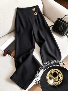 Modelyn Women's Long Pants, Spring/Summer/Autumn, Office Commute, Design-Driven, Fashionable, Versatile, Slimming, Elegant - Black - View 3
