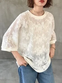 FRIFUL Women's Early Summer/Autumn New Korean Solid Color Sheer Layering T-Shirt - White - View 3
