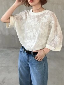 FRIFUL Women's Early Summer/Autumn New Korean Solid Color Sheer Layering T-Shirt - White - View 4