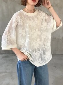 FRIFUL Women's Early Summer/Autumn New Korean Solid Color Sheer Layering T-Shirt - White - View 7