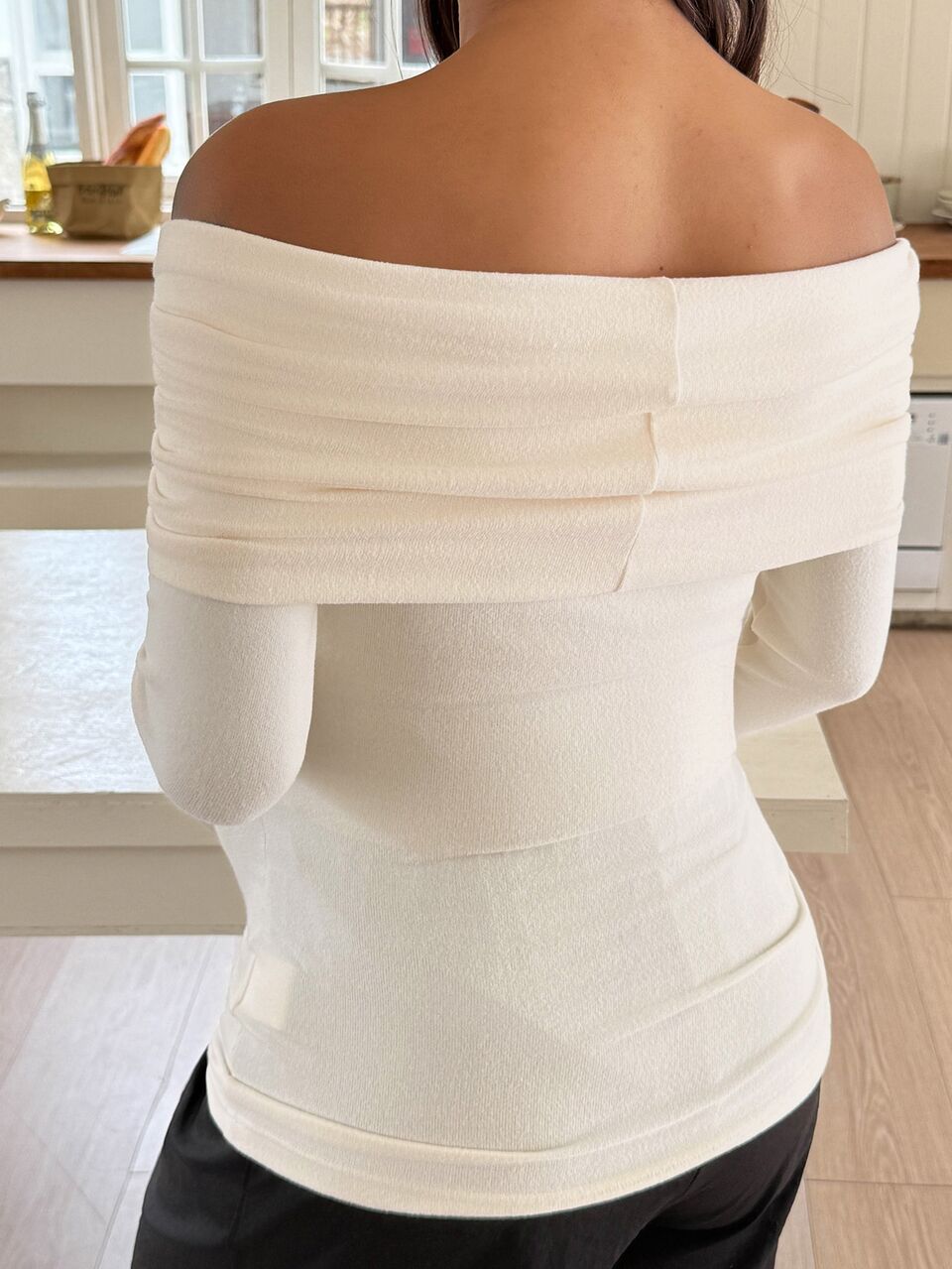 Spring/Autumn New Off-Shoulder Turn-Down Collar Slim Fit Elegant Long Sleeve Maternity T-Shirt, Early Autumn New Style
