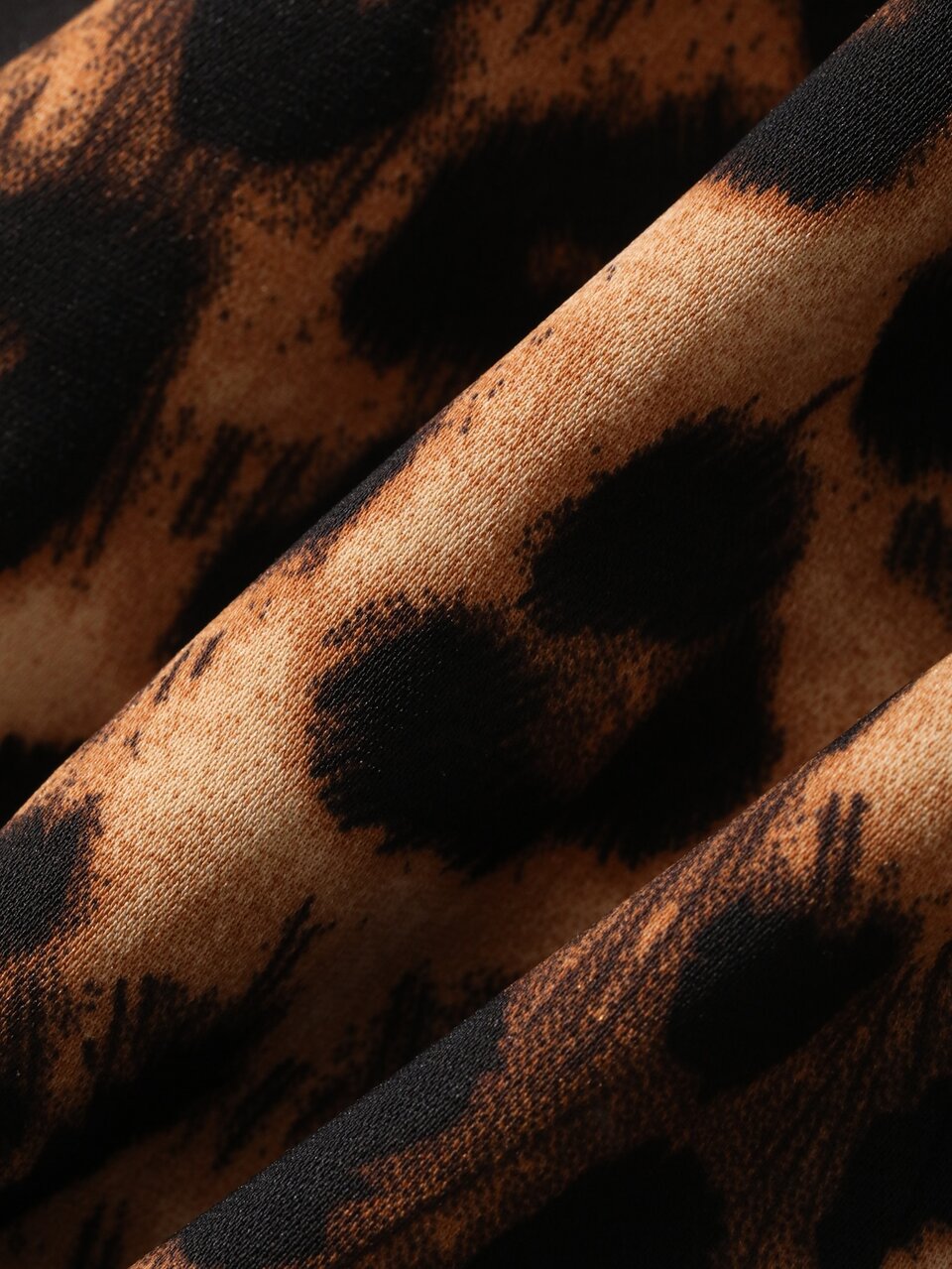 Women's Loose Leopard Print Chiffon Fabric Long Sleeve Collared Shirt, Fashion Casual Sexy Style, Autumn/Winter Going Out Night Shades Of Brown