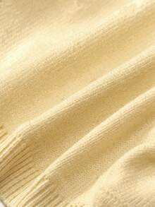 Baby Girl Casual Solid Color Single-Breasted Long Sleeve Autumn Cardigan - Yellow - View 8
