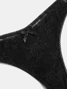 lacRébo Delicate Black Lingerie Set With A Padded Strapless Balconette Bra And Matching Tanga Sexy Chic - Black - View 8