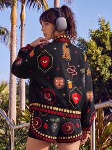 CAJUNI Vacation Casual All-Over Print Sports Jacket - Multicolor - View 2