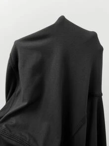 SHEIN Tall 女款極簡基礎運動休閒純色彈性高腰喇叭褲 健身運動黑色夏季 - 黑色 - 查看 7