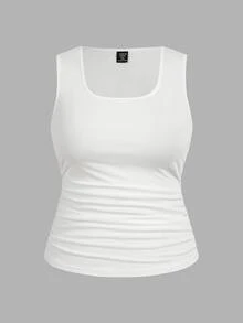 SHEIN LUNE 两件套休闲简约无袖上衣，大码女装，夏季女装返校季 - 彩色 - 查看 7