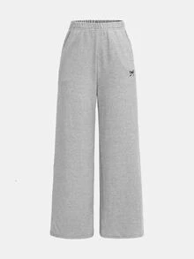 SHEIN Tween Girl Tween Girls Versatile Bow Pattern Long Sleeve Top And Pants 2 Pieces Set, Light Gray - Grey - View 8