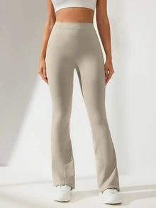Eassivo Eassivo Solid Color Simple Pleated Slim-Fit Sweatpants, Casual Everyday Use - Camel - View 3