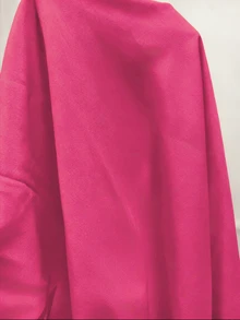 SHEIN 女款亮粉色純色鈕扣開襟正裝長袖襯衫領上衣，休閒商務專業半透上衣，教師節辦公室秋季穿搭 - 玫紅色 - 查看 8