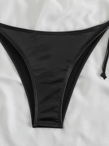 SHEIN Swim 女士比基尼泳裤 - 黑色 - 查看 4