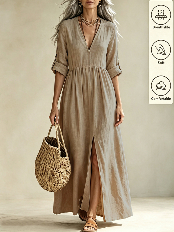 Zayélia Middle-Aged And Elderly Ladies Leisure Holiday Long Autumn Dress