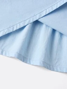 GlowEve CURVE Plus Size Color Block Patchwork Denim Dress - Blue - View 3