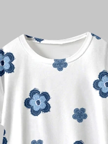 Tween Girl Floral Print T-Shirt And Flare Pants Set - Multicolor - View 4