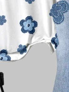 Tween Girl Floral Print T-Shirt And Flare Pants Set - Multicolor - View 5