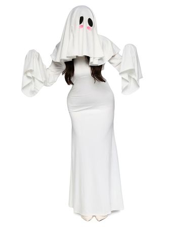 Anime Cute Ghost White Phantom Halloween Cosplay Women Long Dress