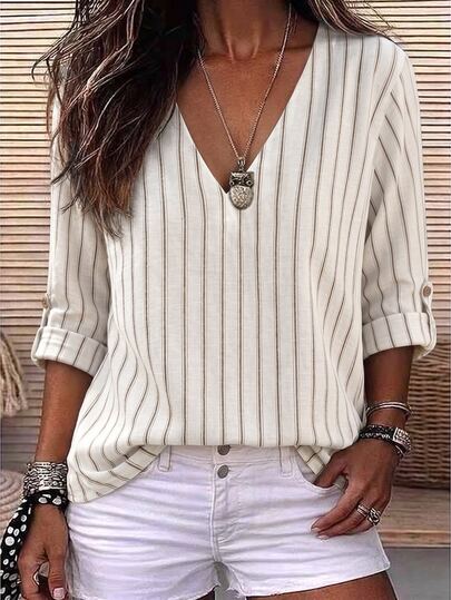 Zayélia Women's Woven White Casual Autumn Shirt Brunch Vacation
