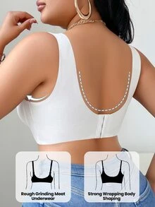 NudeFit Plus-Size Women's Form-Fitting Push-Up Bra: Jelly-Cup, Wireless, Side-Smoothing Design, Comfortable For Daily Wear (1-Pack) - White - View 2