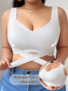 NudeFit Plus-Size Women's Form-Fitting Push-Up Bra: Jelly-Cup, Wireless, Side-Smoothing Design, Comfortable For Daily Wear (1-Pack) - White - View 4