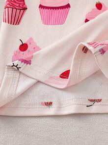 [5 Sets Randomly Sent 1 Set]Baby Girls Long Sleeve Long Pants Cute Dessert Cake Star Moon Koala Unicorn Rabbit Cow Popular Pattern Print Fabric Comfortable Loved By Many Sweet Girls Sleepwear Loungewear - Multicolor - View 6