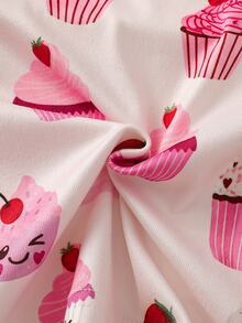 [5 Sets Randomly Sent 1 Set]Baby Girls Long Sleeve Long Pants Cute Dessert Cake Star Moon Koala Unicorn Rabbit Cow Popular Pattern Print Fabric Comfortable Loved By Many Sweet Girls Sleepwear Loungewear - Multicolor - View 7