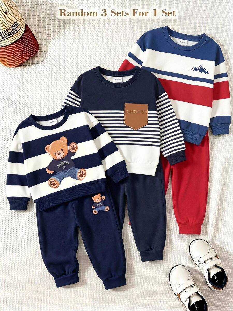 Baby Boys Infant Round Neck Casual Comfortable Outfit - Multicolor - View 1