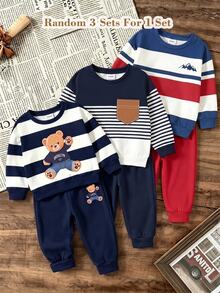 Baby Boys Infant Round Neck Casual Comfortable Outfit - Multicolor - View 5