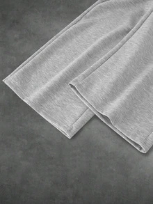 PAVTROS Pantalones de chándal casuales holgados con cintura con cordón y bolsillos de unicolor para hombres - Gris - Ver 5