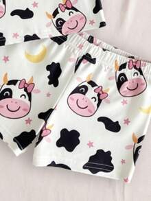[Randomly Sent 1 Set]Young Girl Cami Tank Top Underwear Set, Fresh Sweet Naughty Rabbit, Cute Koala, Unicorn, Elegant Cake, Adorable Cow, Heart, Star, Moon And Other Pattern Prints - Multicolor - View 5
