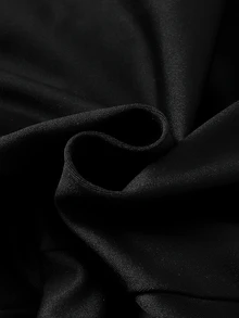 SHEIN 青少年女孩運動服 無縫黑色連身褲 時尚可愛 校園返校穿搭 - 黑色 - 查看 3