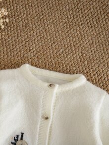 LMoss Kids 男嬰針織秋冬可愛毛衣連身衣 親子套裝 1歲生日 白色可愛款 - 彩色 - 查看 3