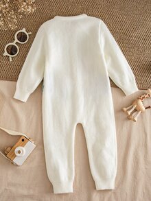 LMoss Kids 男嬰針織秋冬可愛毛衣連身衣 親子套裝 1歲生日 白色可愛款 - 彩色 - 查看 2