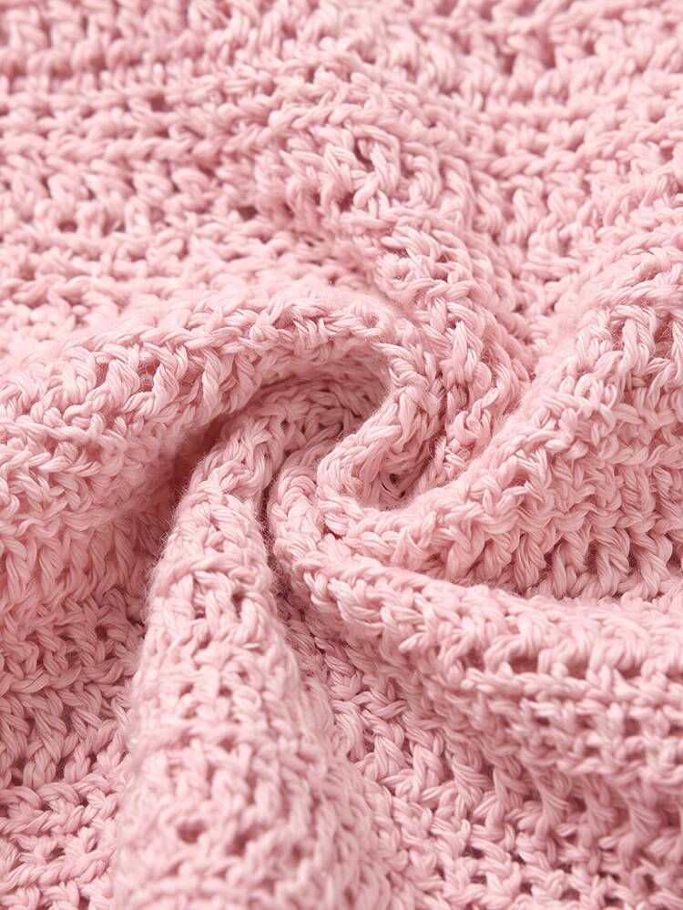 Franclia New Arrival Niche Design Striped Round Neck Unique Versatile Slim Fit Cardigan For Women - Baby Pink - View 5