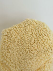CovetEZ 女款秋冬休閒可愛純色毛絨短褲居家褲 淡黃色 - 黃色 - 查看 6