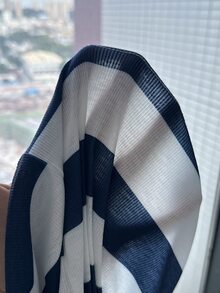 SHEIN 青少年女孩條紋刺繡簡約時尚開學舒適長袖上衣 秋冬款 - 彩色 - 查看 13