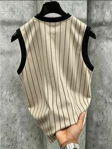 Manfinity EMRG Men's Colorblock Striped Letter Print Sports Tank Top - Multicolor - View 2