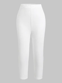 Tween Girl Tween Girl Casual Versatile Solid Color Leggings 2pcs/Pack - White - View 2