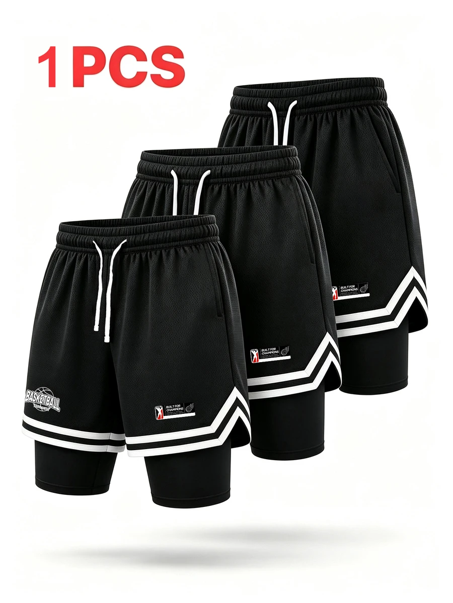 Gym Rark Men's Drawstring Waist Casual Daily Travel Sports Shorts - Black - View 1
