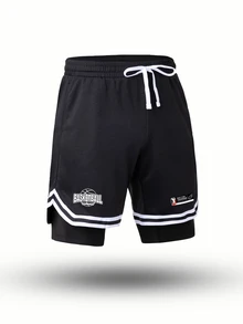Gym Rark Men's Drawstring Waist Casual Daily Travel Sports Shorts - Black - View 4