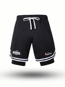 Gym Rark Men's Drawstring Waist Casual Daily Travel Sports Shorts - Black - View 3