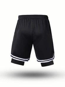 Gym Rark Men's Drawstring Waist Casual Daily Travel Sports Shorts - Black - View 2