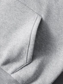 PAVTROS Men's Deep V-Neck Hooded Sweatshirt With Arm Print, Holiday Gift, Outdoor Sports - Grey - View 7