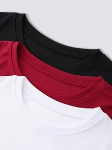 INAWLY Women Plain Round Neck Short Sleeve Cropped T-Shirt For Summer - Multicolor - View 4