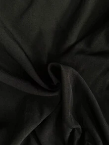 Franclia 女士新款优雅蝴蝶结领短袖衬衫，不对称下摆设计，适合办公和休闲场合。 - 黑色 - 查看 5