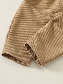 SHEIN 男女嬰兒/幼兒 2件組秋冬保暖內裡加厚可愛動物印花運動衫套裝，嬰兒冬季服飾，運動服，聖誕 - 卡其色 - 查看 4
