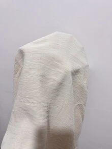 SHEIN Franclia 女士休闲都市风白色亚麻V领无袖上衣和阔腿裤套装 - 米色 - 查看 7