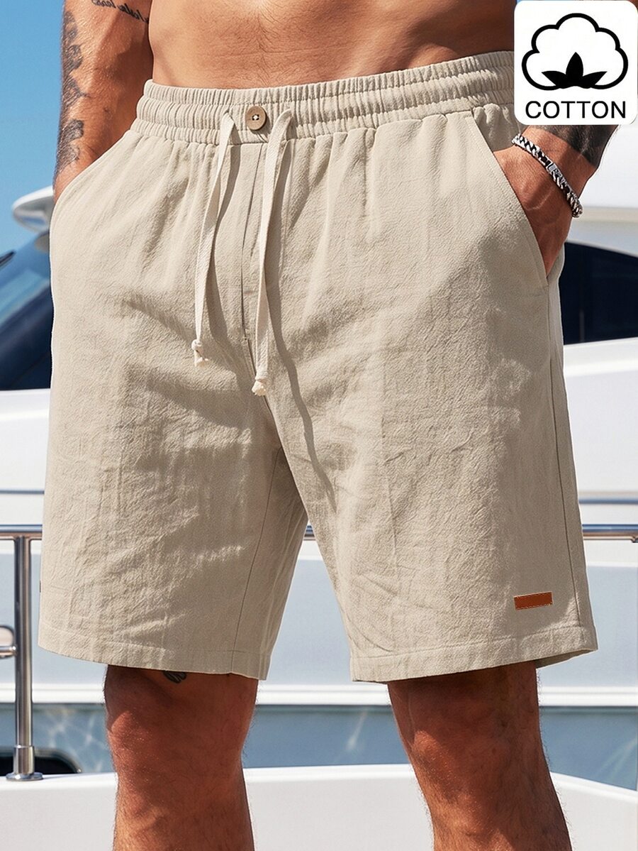 VENTUSAIL Men's Khaki Casual Summer Shorts, Holiday - Khaki - View 1
